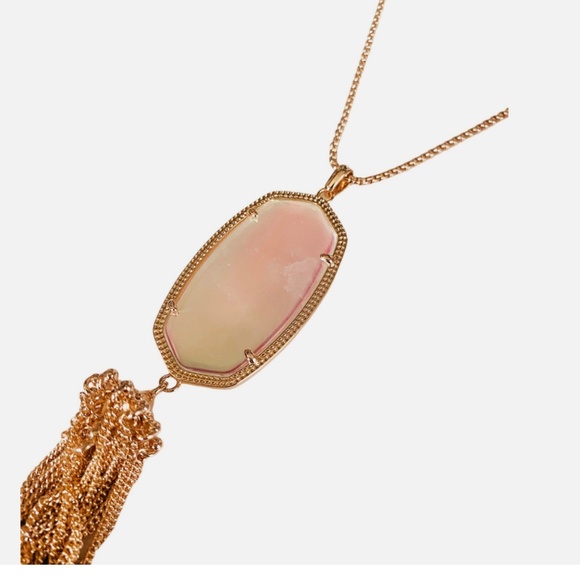 New Kendra Scott RAYNE Pendant Necklace Hologram DICHROIC Glass Tag DustBag $125 - Picture 9 of 12